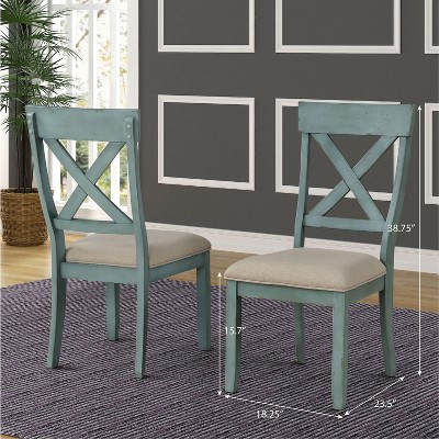 NicBex Vintage Upholstered  Dining Chairs Set of 2 with Cross Back & Comfy Cushions,Rustic Wood Accent Chairs for Dining Room,Living Room