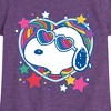 Girls' - Peanuts - Snoopy Groovy Heart Fitted Short Sleeve Graphic T-Shirt - 2 of 4