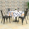 Costway Set of 4 Modern Metal Dining Side Chair Wood Seat Stackable Bistro Cafe - 3 of 4
