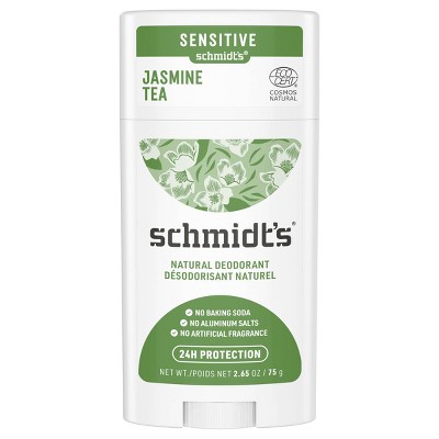 Schmidt's Jasmine Tea Aluminum-Free Natural Deodorant Stick for Sensitive Skin - 2.65oz