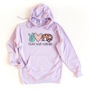 Simply Sage Market Women's Graphic Hoodie Peace Love Camping - 1 of 2