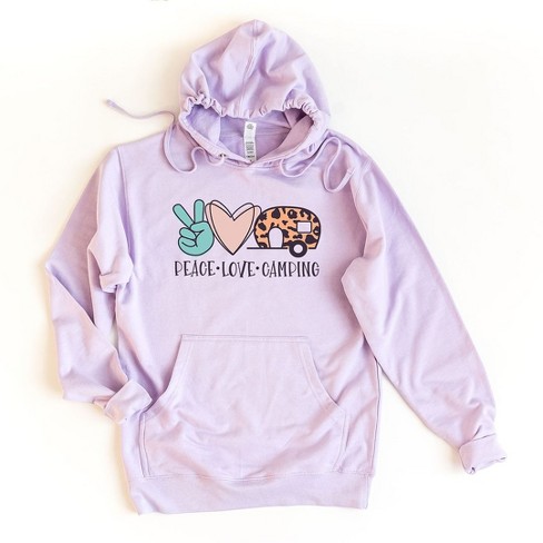 Simply Sage Market Women's Graphic Hoodie Peace Love Camping - image 1 of 2