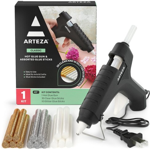 Arteza Glue Gun (40w) - 30 Clear And 10 Glitter Glue Sticks : Target