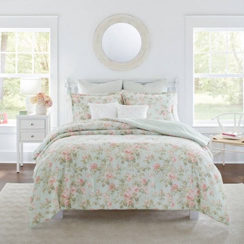 Laura Ashley Delphine Cotton Reversible Comforter Set Collection