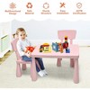 Costzon Kids Table and Chair Set, 3-Piece Plastic Activity Table for Toddlers, Reading, Drawing, Arts & Crafts, Easy-Clean Playroom Furniture (Pink) - 2 of 4