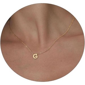 Delicate Heart Pendant Necklace, 14K Gold Plated Dainty Chain, Gift for Women - 1 of 4