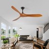 60" Farmhouse Ceiling Fan with Solid Wood Blades and Remote, Low Profile Ceiling Fan with 6-Speed for Bedroom or Living Room – The Pop Home - 2 of 4