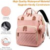 Waterproof 3-in-1 Baby Diaper Backpack with Foldable Changing Pad - Pink - 3 of 4