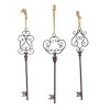 Set of 3 Metal Keys Wall Decors with Rope Hanger Black - Olivia & May: Industrial Style Iron Sculptures - 2 of 4