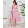 Maternity Dress Square Neck Sleeveless Smocked Ruffle Sleeve Baby Shower Photoshoot Summer Midi Dresses - 4 of 4