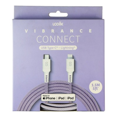 Logiix Vibrance Connect (5-ft) USB-C Type C to Lightning 8-Pin Cable - Purple