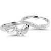 Pompeii3 3/4CT Diamond Engagement Wedding Ring Set 10K White Gold - 3 of 4