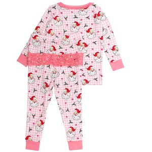 RuffleButts SoftSnooze Toddler Girls Ruffle Long Sleeve Pajama Set - 1 of 4
