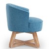 360° Swivel Living Room Chair,Linen Fabric Accent Chair with Solid Wood Base,Ideal for Bedroom or Office-Maison Boucle - 4 of 4