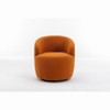 TOAOTBNBO Chenille Fabric Upholstered 360° Swivel Armchair, Circular Reading Accent Chair for Shopping Mall Barrel Armchair with Wood Frame, Orange - 2 of 4