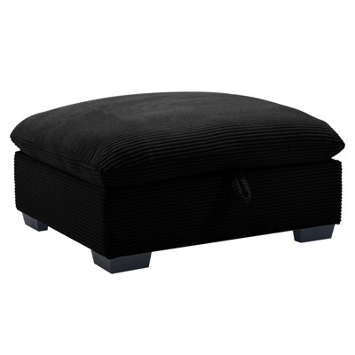 FONTOI Ottomans Footrest to Combine with 2 Seater Sofa, 3 Seater Sofa and 4 Seater Sofa, Black, 32.67"*18.11"*36.61"