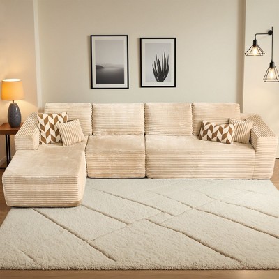 XIZZI Modular Sectional Sofa Couch,L-Shape Upholstered Couch,Modern Minimalist Couches for Living Room,Free Combination Deep Seat Corner Couch