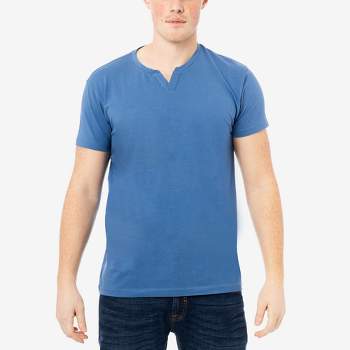 X-Ray Men's Soft Stretch Slit V-Neck T-Shirt - Ocean Blue