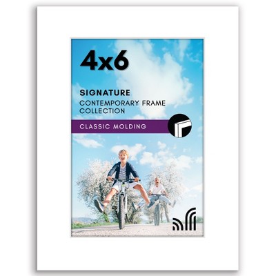 Americanflat 4x6 Picture Frame with Shatter-Resistant Glass - Gallery-Style Frames Made of Engineered Wood - Tabletop and Wall Display - White