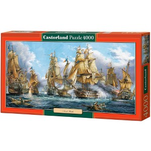 4000 Piece Jigsaw Puzzle, Naval Battle, Nautic painting, Old navy ships, Sailing ships at war, Adult Puzzle, Castorland C-400102-2 - 1 of 4