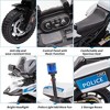 Jojoka 12V 7AH Kids Motorcycle, Ride On Police Motorcycle, Kids Car with High/Low Speed, 2 Storage Boxes, LED Lights, Spring Suspension - 3 of 4