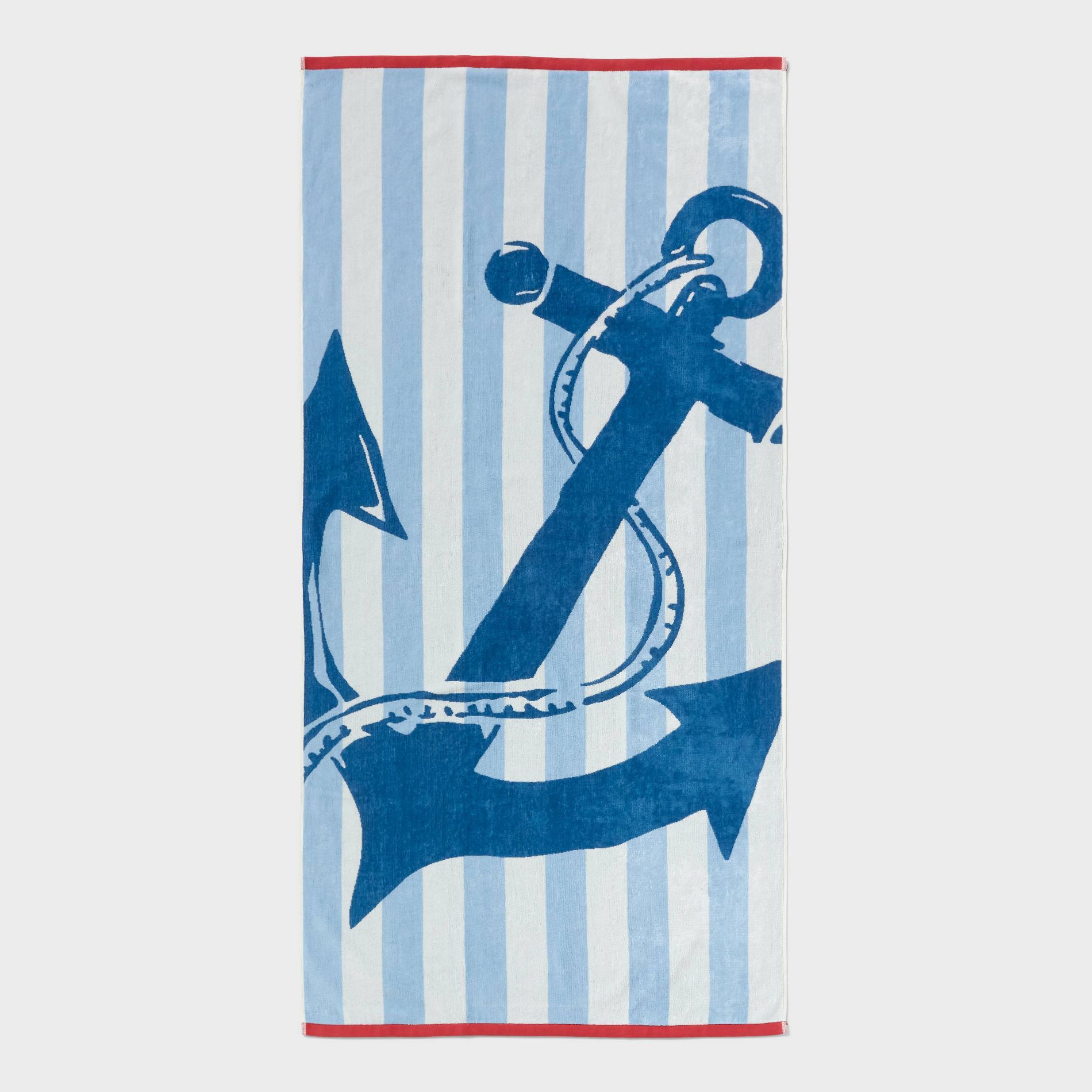 36"x72" Anchor Nautical Striped Oversized Beach Towel Blue - Room Essentials™