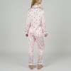 Anna-Kaci Lounge Women's Satin Long Sleeve Pajama Set with Mini Bow Print Button-Up Top and Chest Pocket - 3 of 4