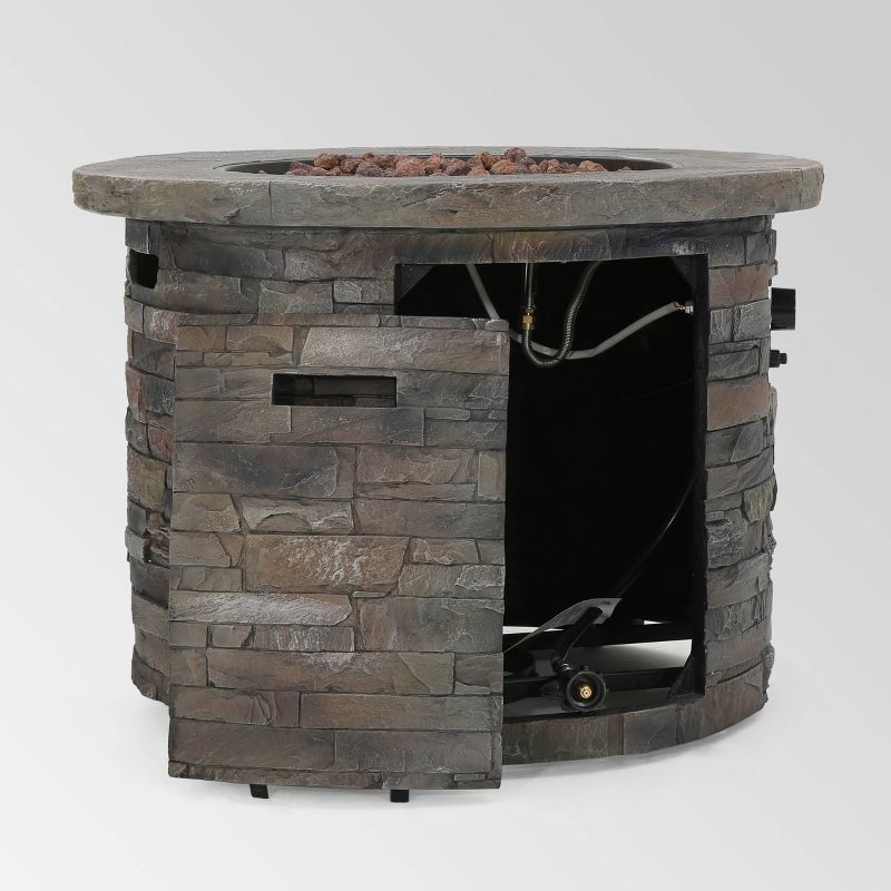 Blaeberry Outdoor Circular Fire Pit Natural Stone - Christopher Knight Home, 4 of 8