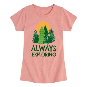 Girls' - Instant Message - Always Exploring Fitted Short Sleeve Graphic T-Shirt - 1 of 4