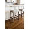 Maven Lane Adrien Rustic Backless Fabric Saddle Seat Bar Height Bar Stool - 2 of 4