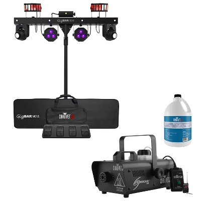 DJ Gig Bar Move 5-in-1 LED Lighting System with 2 Moving Heads, Black