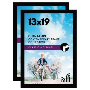 Americanflat 13x19 Picture Frames in Black - Composite Wood with Shatter Resistant Glass - Wall Mounted Horizontal and Vertical Formats (2-Pack) - 1 of 4