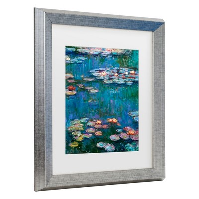 Trademark Fine Art -Claude Monet 'Waterlilies Classic' Matted Framed Art