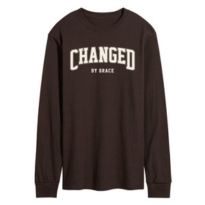 Men's - Instant Message - Changed By Grace Collegiate Long Sleeve Graphic T-Shirt - 1 of 3