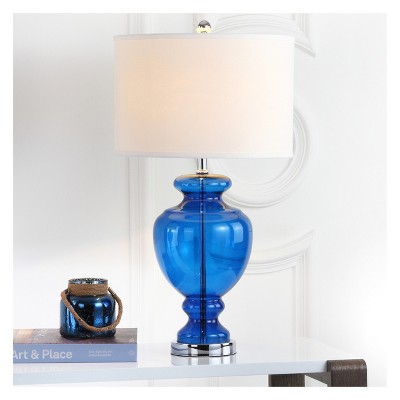 Clear Glass Table Lamp - Navy Blue/White (Set of 2) - Safavieh , Blue Blue/White
