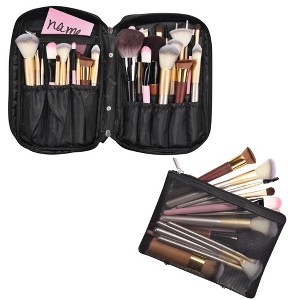 Byootique Portable Multi Brush Holder Makeup Bag Cosmetic Organizer Polyester Storage Travel Case with Belt Strap (Only Bag) - 1 of 4
