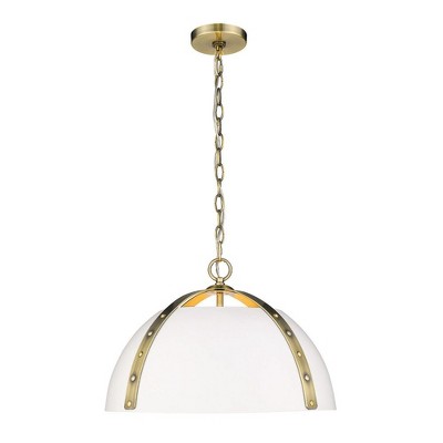 Aldrich Transitional 3-Light Pendant in Aged Brass and Matte Black