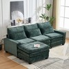 99'' Chenille Deep Seat L-Shaped Sectional Sofa with 4 Seats, Movable Ottoman, Dual-Layer Foam, Ergonomic Back Cushions, Stain-Resistant Covers - 3 of 4