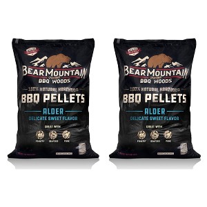 Bear Mountain Premium BBQ Woods All Natural Hardwood Pellets, Alder Wood 20 Pound Bag, Ideal for Pellet Smokers, Smoky Wood Fired Flavor (2 Pack) - 1 of 4