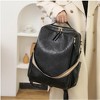Wikineon Chic Black Retro-Style Backpack for Women: Multi-Functional PU Fashion Bag with Vintage Charm, Perfect for Daily Use, Travel & Work - 2 of 4