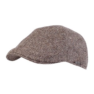 Wigens Men's Herringbone Shetland Pub Cap with Curved Peak - 1 of 2