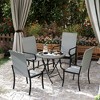 Outsunny Outdoor Wicker Dining Chairs, All-Weather Rattan Armchairs with Armrests, Steel Frame, High Back and Deep Seating - 3 of 4