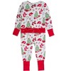 RuffleButts SoftSnooze Baby Girls Holiday Convertible Ruffle One Piece Pajama - 2 of 2