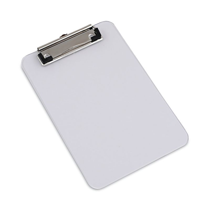 UNIVERSAL Plastic Clipboard with Low Profile Clip 1/2" Capacity Holds 5 x 8 Clear 40312, 3 of 7