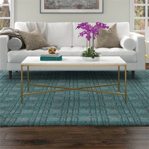 47.63 Inches Brass/Faux Marble Metal Coffee Table - Henn&Hart - 1 of 4