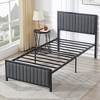 VECELO Upholstered Bed Frame with Headboard & Footboard, Heavy Duty Steel Slats, No Box Spring Needed - 4 of 4