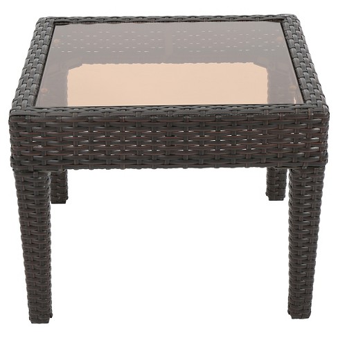 Antibes Wicker Patio Accent Table - Brown - Christopher Knight Home - image 1 of 3