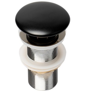 ALFI AB8055-BM Black Matte Ceramic Mushroom Top Pop Up Drain for Sinks without Overflow - 1 of 4
