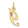 Black Bow Jewelry 14k Yellow Gold Ella Collection Small Fancy Script Initial Pendant A-W - 3 of 4