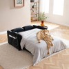 Okak Convertible Sofa Bed Couch with Side Pockets & Adjustable Backrest,Velvet Upholstered Loveseat Sofa for Living Room,Bedroom - 3 of 4
